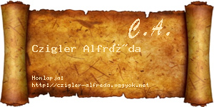 Czigler Alfréda névjegykártya